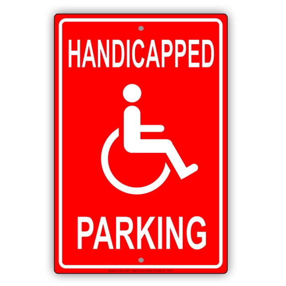 Handicap Or Elderly Reserved Sitting Parking Notice Aluminum Metal Sign 8"x12"
