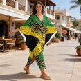 thumbnail image 4 of Xixirimido Jamaica Flag Leopard Print Women Kaftan Dresses Plus Size Swimsuit Coverup Batwing Sleeve Summer Bathing Suit Caftan Loungewear Beach Cover Up, 4 of 7
