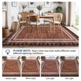 thumbnail image 3 of Washable Area Rug 9x12 Geometric Bordered Solid Washable Rug – Modern Low Pile Non Shedding Carpet with TPR Non Slip Backing, Soft Neutral Floor Mat for Living Room, Bedroom & Nursery, 3 of 9