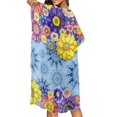 thumbnail image 4 of HELLHERO Colorful Floral Pattern Bathing Suit Cover Up High Quality Fabrics Kimono Free Size Long Kimono Swimsuit Cover Up for Women, 4 of 6
