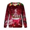 thumbnail image 4 of Edvintorg Womens Crewneck Sweatshirt Clearance Christmas Print Loose Long Sleeve Round Neck Pullover Top Plus Size T-Shirt Christmas Gifts, 4 of 4
