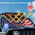 thumbnail image 4 of XYZCANDO Eagle Flag Windshield Sun Shade Compatible with Jeep Wrangler TJ JK JL &Gladiator JT 2/4 Door Folding Front Window Sun Shade for Car Accessories 51.57 in *16.14 in, 4 of 7