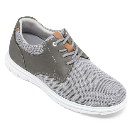 

CMR CHAMARIPA Elevator Shoes Mens Gray Knit Comfort Height Increasing Casual Shoes 2.76 Inch