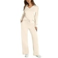 thumbnail image 2 of Pyhlmscde Women's V Neck Long Sleeve Top 2 Piece Set, Women Fall Clothes, Sweatsuits for Women, Fall Outfits for Women, 2 of 3