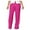 Hot Pink, variant on Maean Summer Casual Pants for Women Cotton Linen Elastic Low Waist Straight Wide Leg Loose Button Trousers