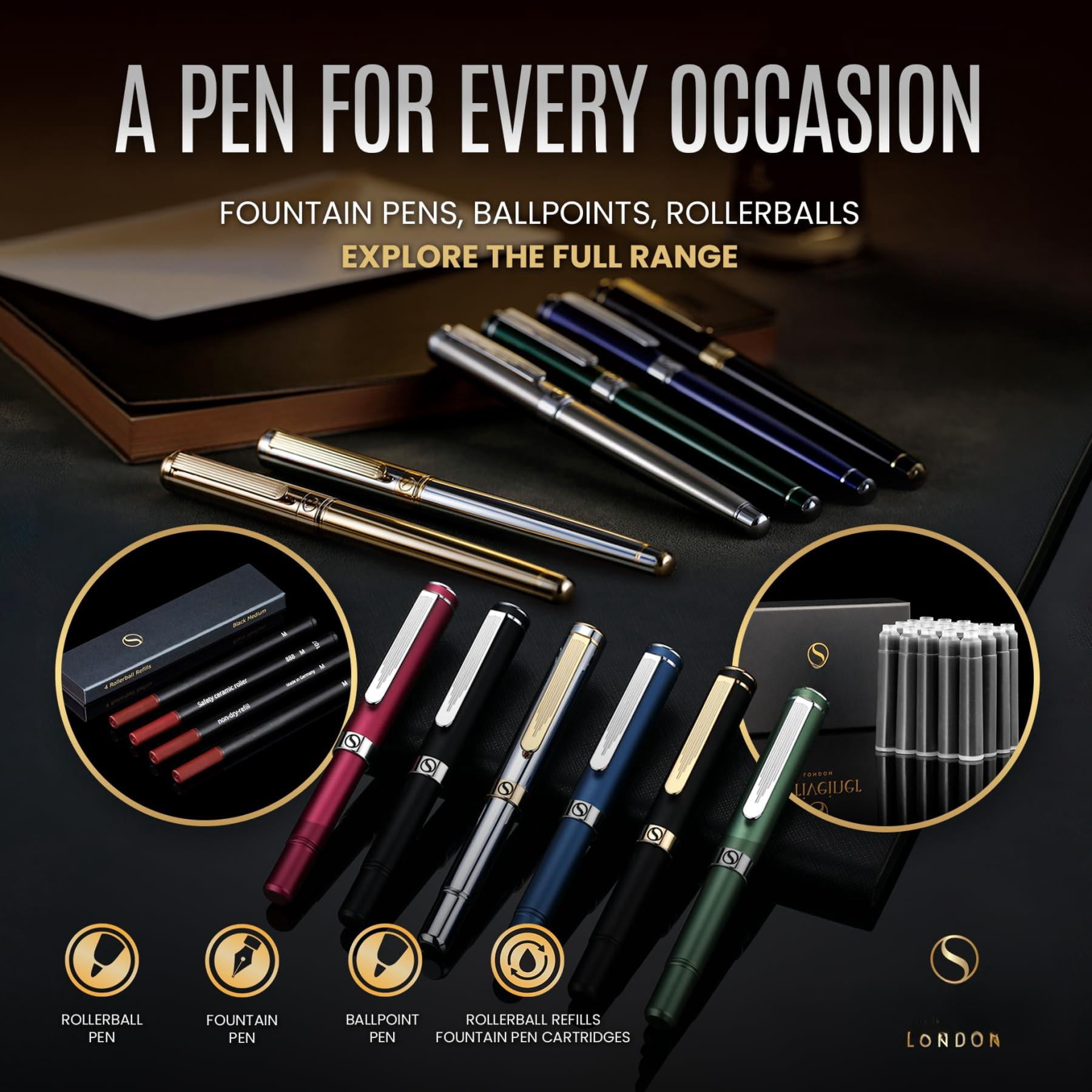 Personalized Deep Crimson Red Rollerball Pen - Stunning Lacquer Luxury With Chrome Finish  Schmidt Ink Refill Engraved Roller Ball Gift Set For Men & Women Custom Name Engraving