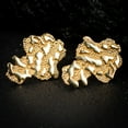 thumbnail image 4 of Men's Large 14k Yellow Gold Plated 925 Sterling Silver Screw Back Post Retro 90's Hip Hop Textured Solid Gold Big Nugget Stud Earrings, 4 of 6
