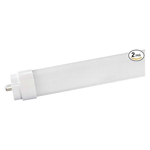 (Pack of 2 6 FT/ 72” T12 Single Pin (FA8) Plug & Play LED Tube - Daylight (6000K) T12 LED Directly Relamp 55W Fluorescent Bulb F72T12/D (Without rewiring or Modification) - Ballast Required!