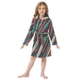thumbnail image 6 of FORMRS Niños Bathrobe Unisex Hooded Robe Soft Plush Pajamas Sleepwear, Size 4-6T, Abstract Stripes, 6 of 7
