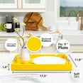 thumbnail image 4 of Home Redefined 17.5”x12” Rectangle Shagreen Faux Leather Decorative Serving Tray with Stainless Steel Metal Handles, Yellow, 4 of 7