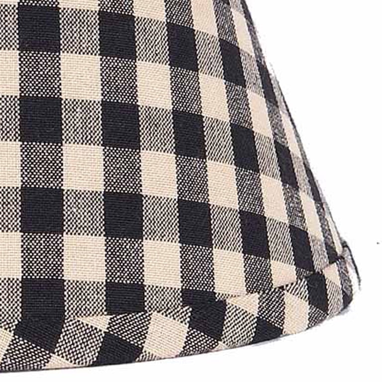 Heritage House Check Barn Red 14" Washer Lamp Shade - 100% Cotton, Country Style, By Raghu Home Collections