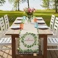 thumbnail image 4 of Table Runners 72 Inches Long Dress Scarves, Spring Eucalyptus Leaves Farmhouse Kitchen/Dining Table Runner, Coffee Tablerunners, Farmhouse Botanical Burlap Paid 14x72 Inch, 4 of 9