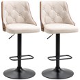 thumbnail image 1 of HOMCOM Counter Height Bar Stools Set of 2, Adjustable Swivel Barstools, 1 of 10