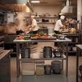 thumbnail image 3 of Garvee Stainless Steel Work Table, 30 x 24 x 34", 2 Tiers,  Food Prep Worktable, Silver, 3 of 7