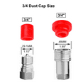 PATIKIL ISO-A 3/8 Hydraulic Coupler Male Dust Cap And Female Plug Cover