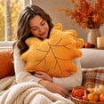 thumbnail image 5 of OANLKGI Maple Leaf Throw Pillow 15.75 x 15.75 IN Fall Leaf Pillow Decorative Cushion Accent Pillow for Couch Sofa Bed Chair Living Room Thanksgiving Decoration Living Room Dining Room Orange, 5 of 5