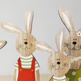 thumbnail image 5 of Conejo Pascua Madera Adornos Conejos Pie Artesanía Madera Arte Pintado esquí esquí Gafas de esquí, 5 of 5