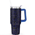 thumbnail image 2 of 40oz Abstract Geometric Pattern Stainless Steel Flip Straw Tumbler Spill Proof Travel Cup Double Wall Vacuum Insulated Coffee Mug with Top Handle, 2 of 6