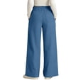 thumbnail image 6 of Summer Linen Pants for Women Wide Leg Beach Pant Elastic Waist Lightweight Casual Flowy Lounge Trousers with Pocket, XL, 6 of 6