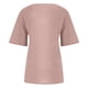 thumbnail image 5 of ICHUANYI Clearance Women's Short Sleeved Casual Plus Size Round Neck Feather Printed Loose Button Cotton Linen Top(Pink, L) Ichaunyi WER2023081008676, 5 of 5