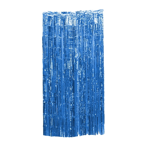 Cortina de Flecos de Papel de Aluminio Inteprter Azul Oscuro 3*1m