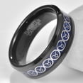 thumbnail image 2 of 8mm Black Tungsten Wedding Band Rings for Men Women Silver Horoscope Taurus Blue Carbon Fiber Inlay Tungsten Carbide Rings, 2 of 4