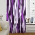 thumbnail image 6 of Purple Striped Ombre Sheer Curtains 54 Inches Long, Modern Purple Moire Geometric Light Filering Curtains, Breathable Simi Curtain Privacy Drapes for Kitchen Bathroom Small Window Treatment, 6 of 9
