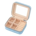 thumbnail image 3 of REGALWOVEN Travel Jewelry Box with Mirror for Women Girls Birthday Gifts, Portable Velvet Jewelry Organizer Case Blue 4*3.5*2in, 3 of 7