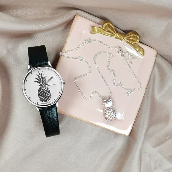 Ausyst Watch for Women Watches Bracelet Set Flowers Ladies Bracelet Watch Casual Leather Quartz W