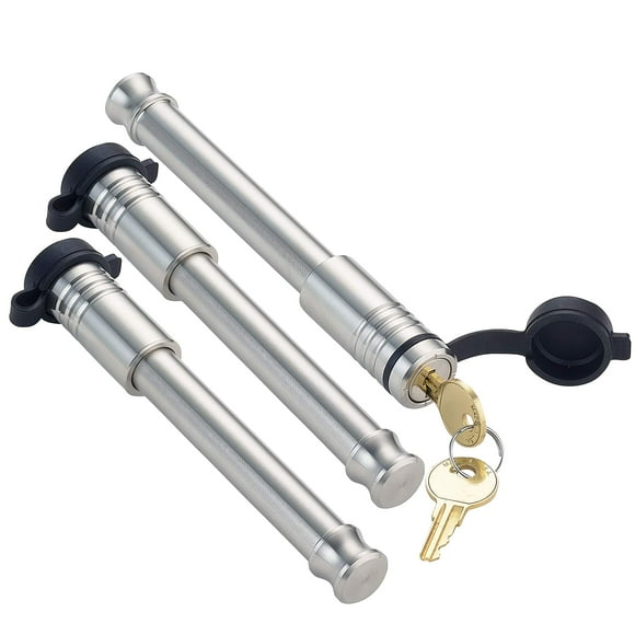 61673 | 3 Pack Keyed Alike 3"" Receiver Locks Heavy Duty Hitch Lock Pins American Made In Usa Best Truck Accessories - Locking Hitch Pins 5/8 Hitch Pin Lock Anti-Theft Hitch Pin