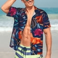 thumbnail image 7 of Fuzoiu Tropical Flower Print Hawaiian Shirt for Men, Summer Beach Casual Short Sleeve Button Down Shirts, Men’s Beach Summer Shirts with Pocket,XX-Large, 7 of 7