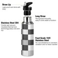 thumbnail image 3 of Yayeee 33oz Insulated Water Bottle Double Wall Stainless Steel with Flip Straw Lid, Black and Gray Plaid Pattern, 3 of 7