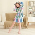 thumbnail image 5 of RMDQTR Hooded Fleece Bathrobe with Removable Belt and Pockets Soft and Absorbent for Home, Pool, Beach, Halloween, and Christmas Wear Pink Blue Flowers, 5 of 8