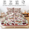 thumbnail image 5 of Twin Sze Fitted Sheet Set - Cherry 2 Piece Bedding Sets 16" Deep Pocket Fitted Sheet with 1 Pillowcase, Vintage Watercolor Purple Red Fruits on Linen Brushed Microfiber Hotel Luxury Bed Sheets, 5 of 9