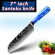 thumbnail image 1 of Cuchillo de Cocina Damasco Acero Láser Cuchillos de Chef Profesional 7CR17 440C Acero Inoxidable Ultra Fuerte Santoku Cuchillo de Rebanar con Mango de Resina Azul Herramientas de Cocina, 1 of 8
