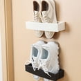 thumbnail image 2 of Monstrate Estante para colgar zapatos, soporte Horizontal, organizador montado en la pared, perchas de plástico resistente sin clavos para la Cocina y Comedor Negro, 2 of 6