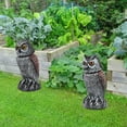 thumbnail image 7 of 2 Pack Fake Owl Decoys to Scare Birds Away from Gardens and Patios, Rotating Head Owl Bird Deterrents, Nature Enemy Scarecrow Plastic Owl Statues, Pest Repellent, Pigeon Deterrent, 7 of 7