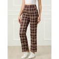 thumbnail image 2 of Pantalones a cuadros casuales Allegra K para mujer Rojo marrón S, 2 of 6