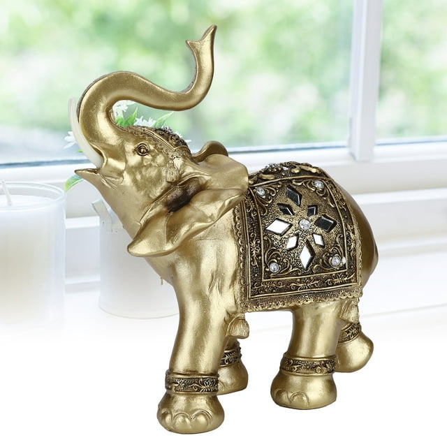 Statue d'Éléphant, Belle Éléphant Feng Shui Éléphant, Résine de Qualité Durable Résine Exécution Exquise Bureau pour la Maison