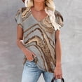 thumbnail image 5 of Blouses à Manches Courtes pour Femmes Mode Femmes Été Imprimé T-Shirt à Col en V Manches Courtes Blouse Décontractée T-Shirts d'Été pour Femmes Blouse à Manches Courtes Femmes T-Shirts Été, 5 of 5