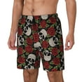 thumbnail image 2 of Uemuo Red Rose Skull Pattern Mens Swim Trunks Quick Dry Board Shorts with Mesh Lining, Stretch Beach Shorts Quick Dry No-Chafing Board Shorts-XX-Large, 2 of 9