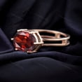 thumbnail image 2 of Oval Garnet Solitaire Ring Delicate Bridal Wedding Ring Double Band Handmade Jewelry Art Deco Statement Ring, 2 of 2