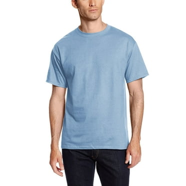 Hanes Men`s Beefy-T Adult Short-Sleeve T-Shirt (Pack of 2) 2 Light Blue