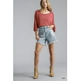 thumbnail image 5 of High Rise Denim Shorts With Raw Hem 1, 5 of 9