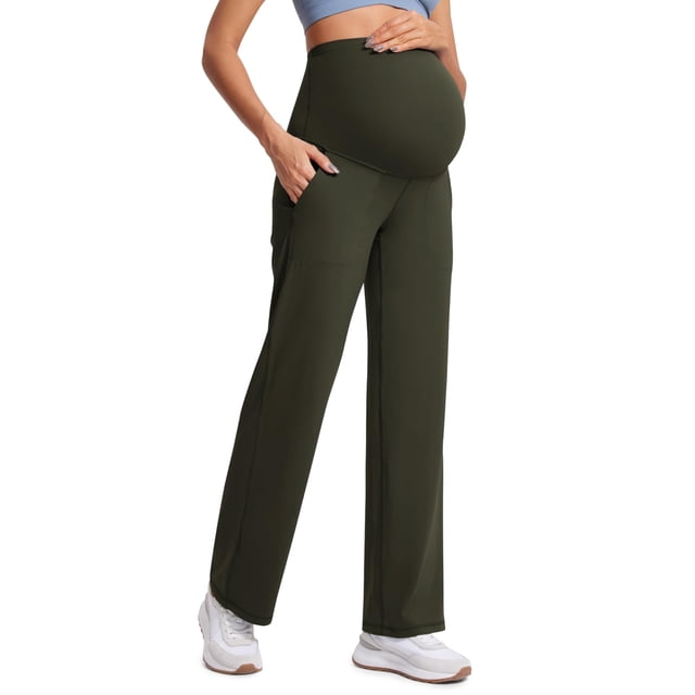 Pantalones anchos para maternidad CRZ YOGA Butterluxe Olive Green