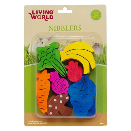 - LW Nibblers, Wood Chews, Fruit/Veggie Mix, Chew toy that improves small pet's dental health By Living World