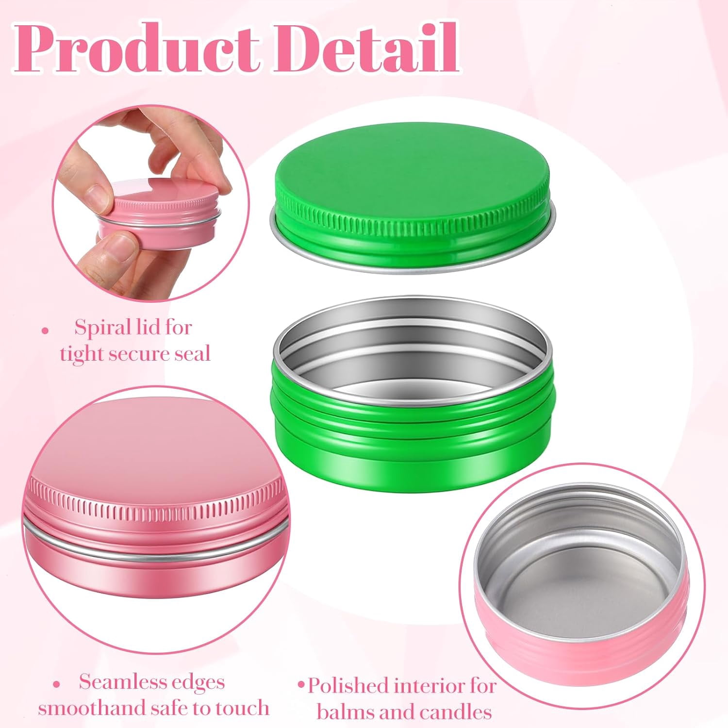 50 Pcs 1 Oz/30 ml Aluminum Tin Cans with Screw Lid, Refillable Travel Size Cosmetic Containers for Salves, Beard Balms, Candles, Lip Balm, Spices, DIY Cosmetic Storage (Multicolor)