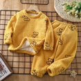 thumbnail image 4 of Taybagh Girls Outfits Size 6 Cute Plush Baby Clothes for Girls Warm Long Shirt Long Pants Casual Home Wear Yellow 3-4 Years, 4 of 6