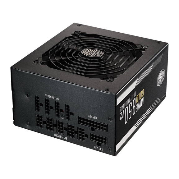 Cooler Master MWE Gold 850 V2 Fully Modular, 850W, 80 Gold Efficiency, Quiet HDB Fan, 2 EPS Connectors, High Temperature Resilience, 5 Year Warranty