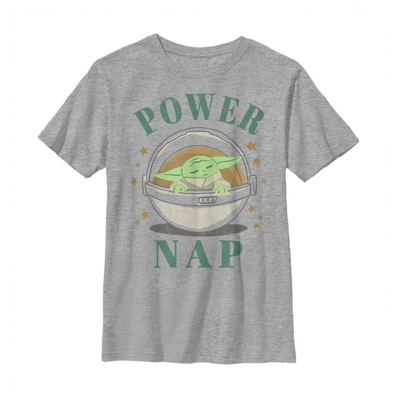 Boy's Star Wars: The Mandalorian The Child Power Nap Bassinet Graphic Tee Athletic Heather Small
